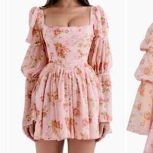 HOUSE OF CB BRAND NEW WITH TAGS Sancia Floral Print Long Sleeve Minidress